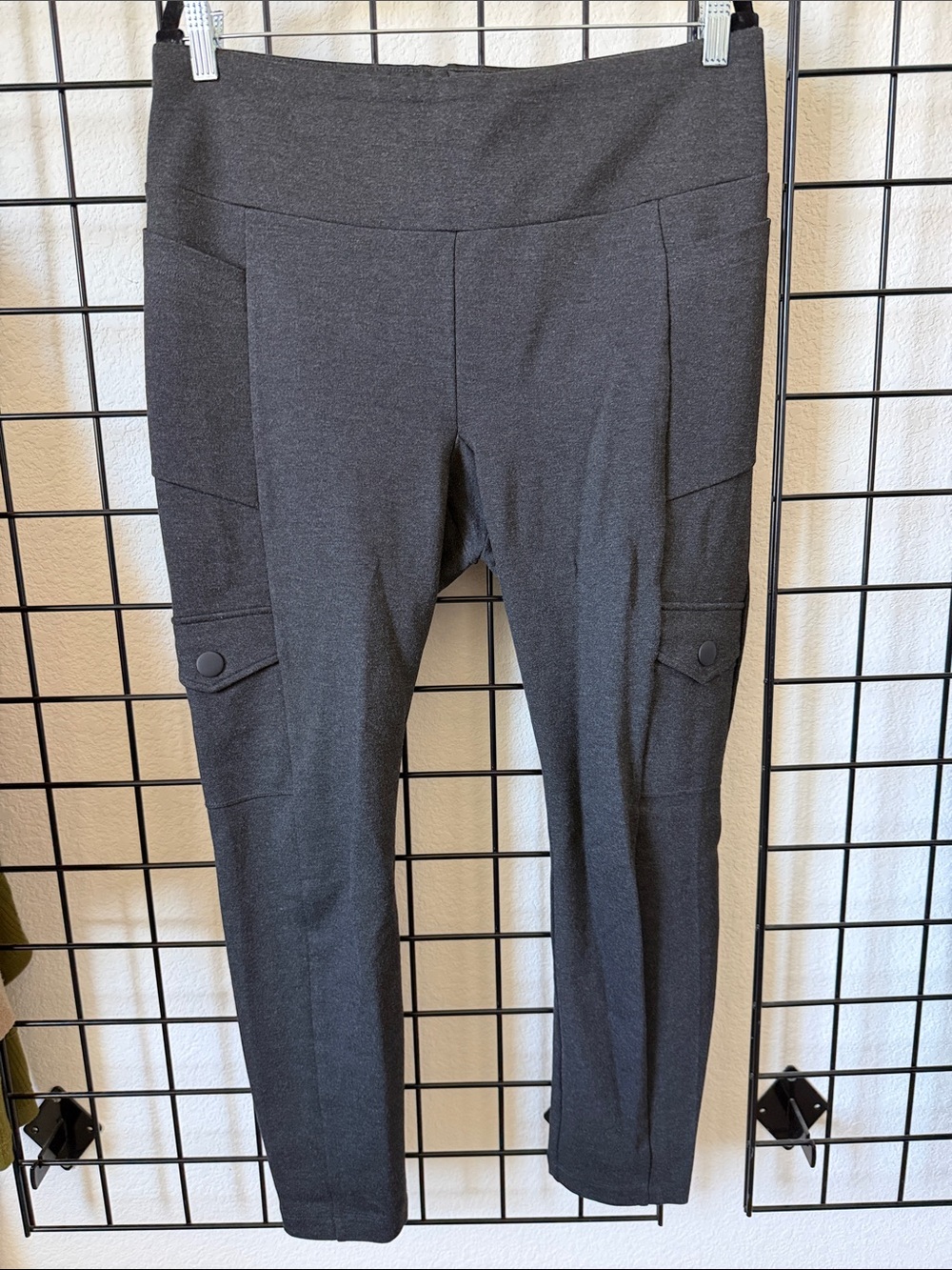CAbi Charcoal Gray Cargo Ponte Leggings